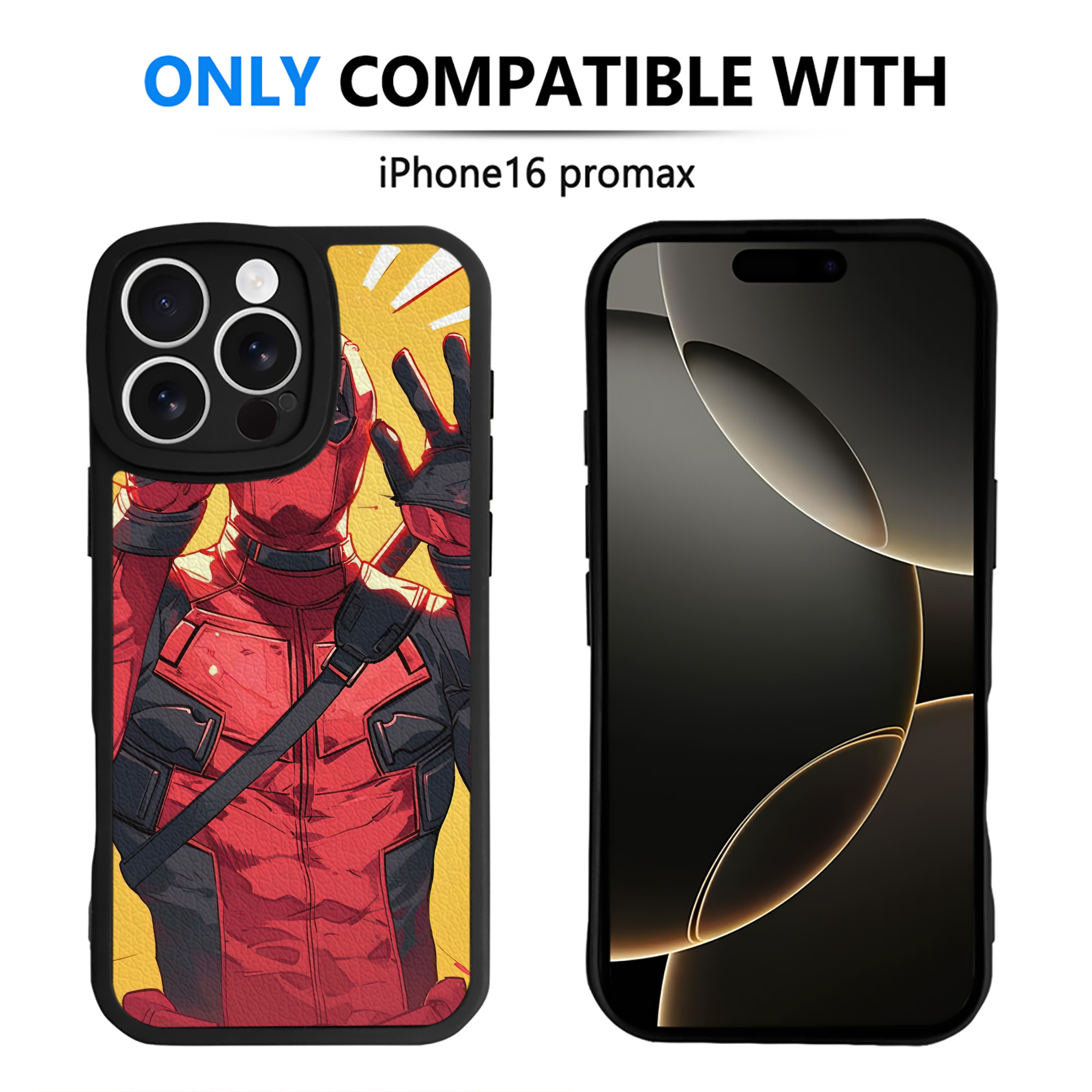 （画像用） Deadpool デッドプール 【iPhone 16シリーズ対応】シリコンスマホケース（レザー調） 材質：シリコン
